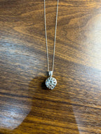 Heart Shape Champagne Brown Cognac Diamonds White Gold Chain Pendant Necklace