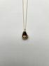 Dark Orange Citrine Tear Drop Shape Diamond Gemstone 14K Gold Pendant Necklace