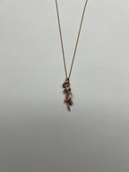 White Champagne Cognac Diamonds 18K Rose Gold Swirl Statement Pendant Necklace