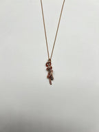 White Champagne Cognac Diamonds 18K Rose Gold Swirl Statement Pendant Necklace