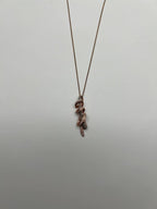 White Champagne Cognac Diamonds 18K Rose Gold Swirl Statement Pendant Necklace