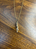 White Champagne Cognac Diamonds 18K Rose Gold Swirl Statement Pendant Necklace