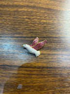 Pigeon Bird Peace Red Pink Ruby Rubies Diamonds Pave 14K Gold Pin Brooch