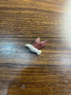 Pigeon Bird Peace Red Pink Ruby Rubies Diamonds Pave 14K Gold Pin Brooch