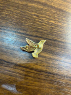 Pigeon Bird Peace Red Pink Ruby Rubies Diamonds Pave 14K Gold Pin Brooch