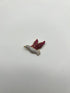 Pigeon Bird Peace Red Pink Ruby Rubies Diamonds Pave 14K Gold Pin Brooch