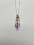 Violet Amethyst Blue Topaz Citrine Green Prasiolite Rose Gold Pendant Necklace