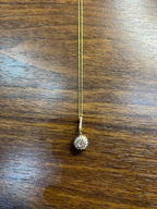 Cluster Halo of Cognac Champagne Fancy Diamonds 14K Gold Chain Pendant Necklace