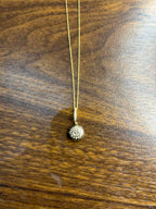 Cluster Halo of Cognac Champagne Fancy Diamonds 14K Gold Chain Pendant Necklace