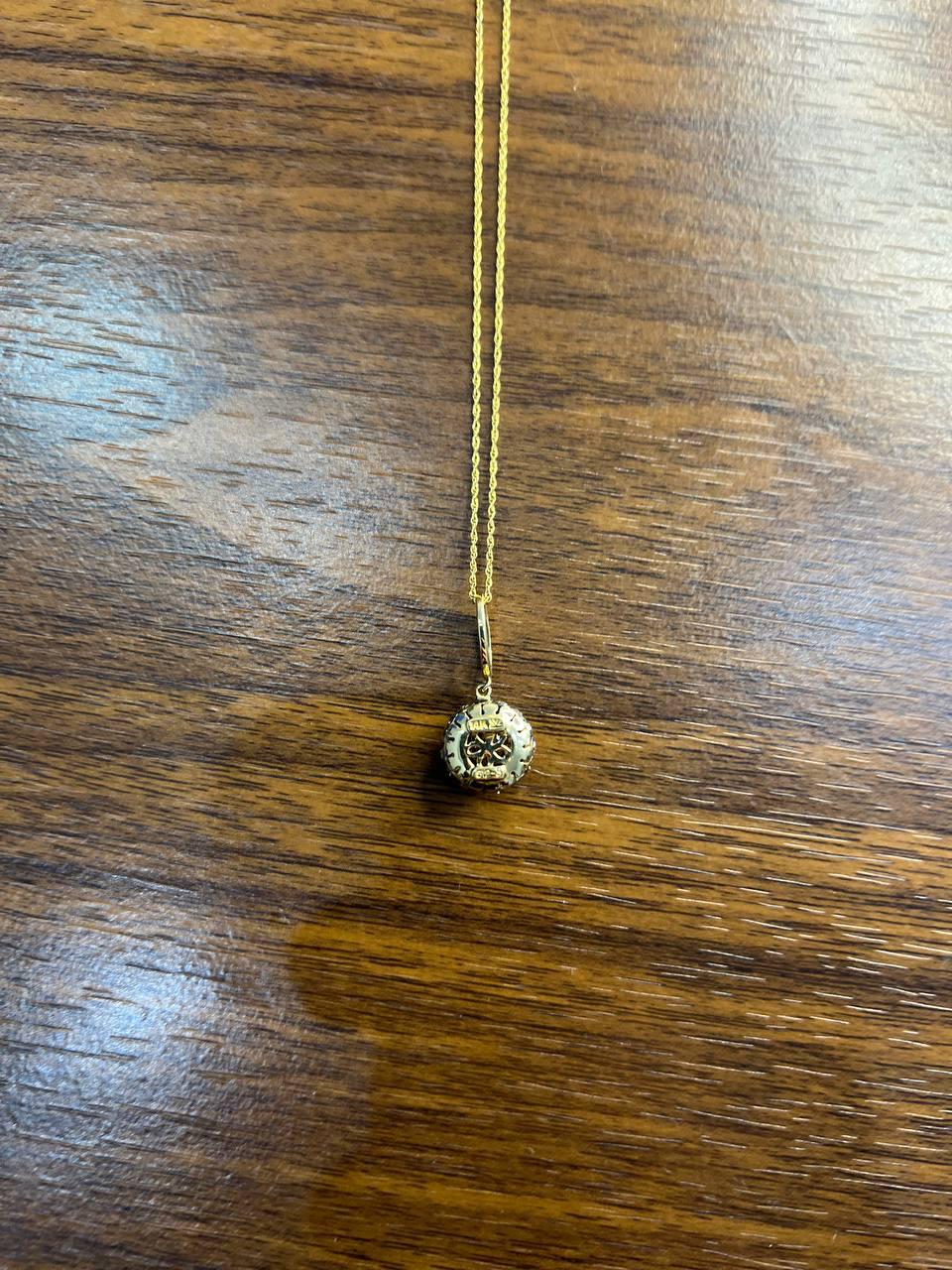 Cluster Halo of Cognac Champagne Fancy Diamonds 14K Gold Chain Pendant Necklace