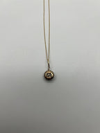 Cluster Halo of Cognac Champagne Fancy Diamonds 14K Gold Chain Pendant Necklace