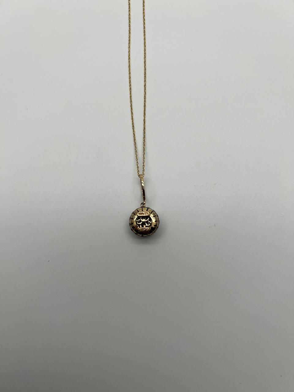 Cluster Halo of Cognac Champagne Fancy Diamonds 14K Gold Chain Pendant Necklace