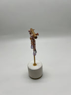 Violet Amethyst Blue Topaz Citrine Green Prasiolite 14K Rose Gold Drop Earrings