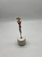 Violet Amethyst Blue Topaz Citrine Green Prasiolite 14K Rose Gold Drop Earrings