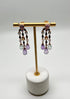 Violet Amethyst Blue Topaz Citrine Green Prasiolite 14K Rose Gold Drop Earrings