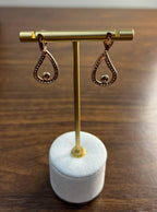 Geometric Wave Leaf Water Shape White Champagne Diamond 14K Yellow Gold Earrings
