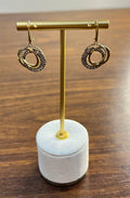 Trinity Gold Interlocking Circles Cognac Brown Diamonds 14K Gold Dangle Earrings