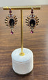 Brown Smoky Quartz Gemstone Amethyst Diamond Halo 18K Rose Gold Dangle Earrings