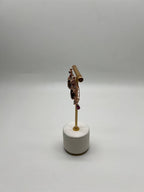 Brown Smoky Quartz Gemstone Amethyst Diamond Halo 18K Rose Gold Dangle Earrings