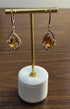 Pear Drop Shape Orange Citrine Multi Diamonds 14K Yellow Gold Statement Earrings