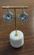 Fancy Blue Topaz White Diamond Halo 14K White Gold Fancy Chandelier Earrings