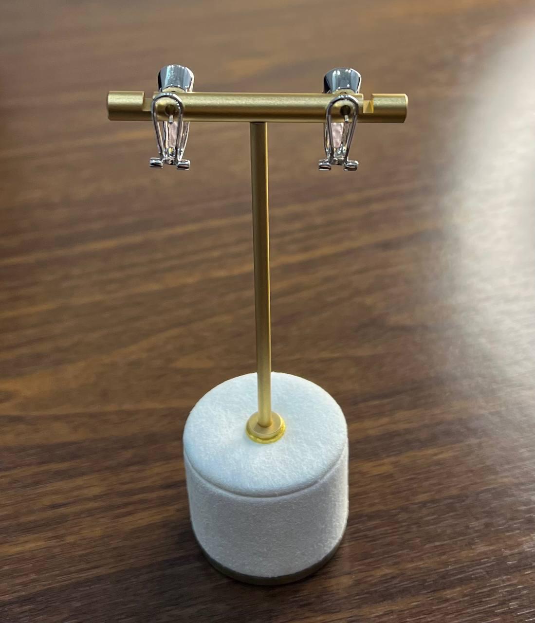 Oval Cut Dark Red Garnet 14K White Gold Huggie Small Hoop Statement Earrings