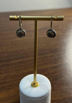 Champagne Cognac Diamond Cluster Pave Set 14K Gold Statement Drop Earrings