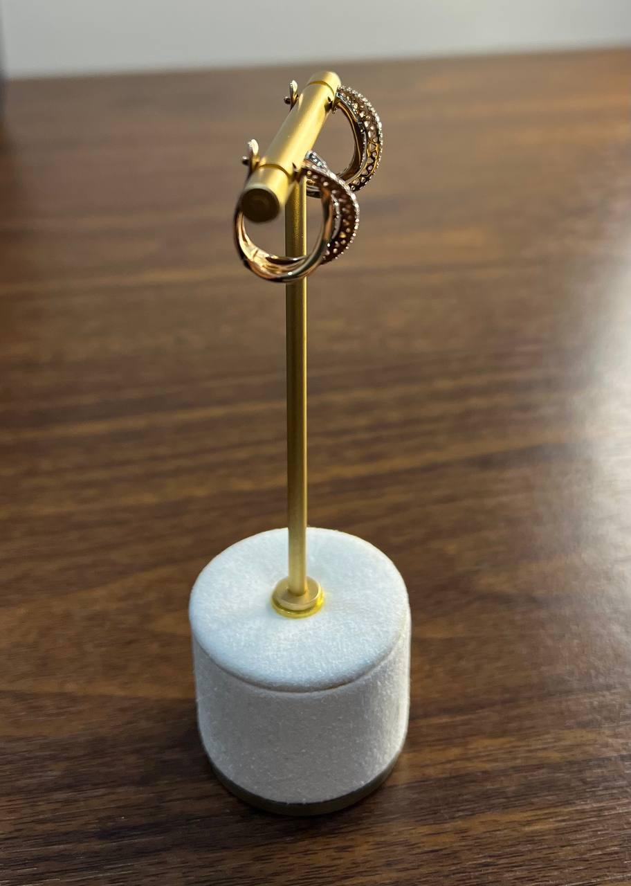 Intertwined Pave-Set White Champagne Diamonds 14K Rose Gold Criss Cross Earrings