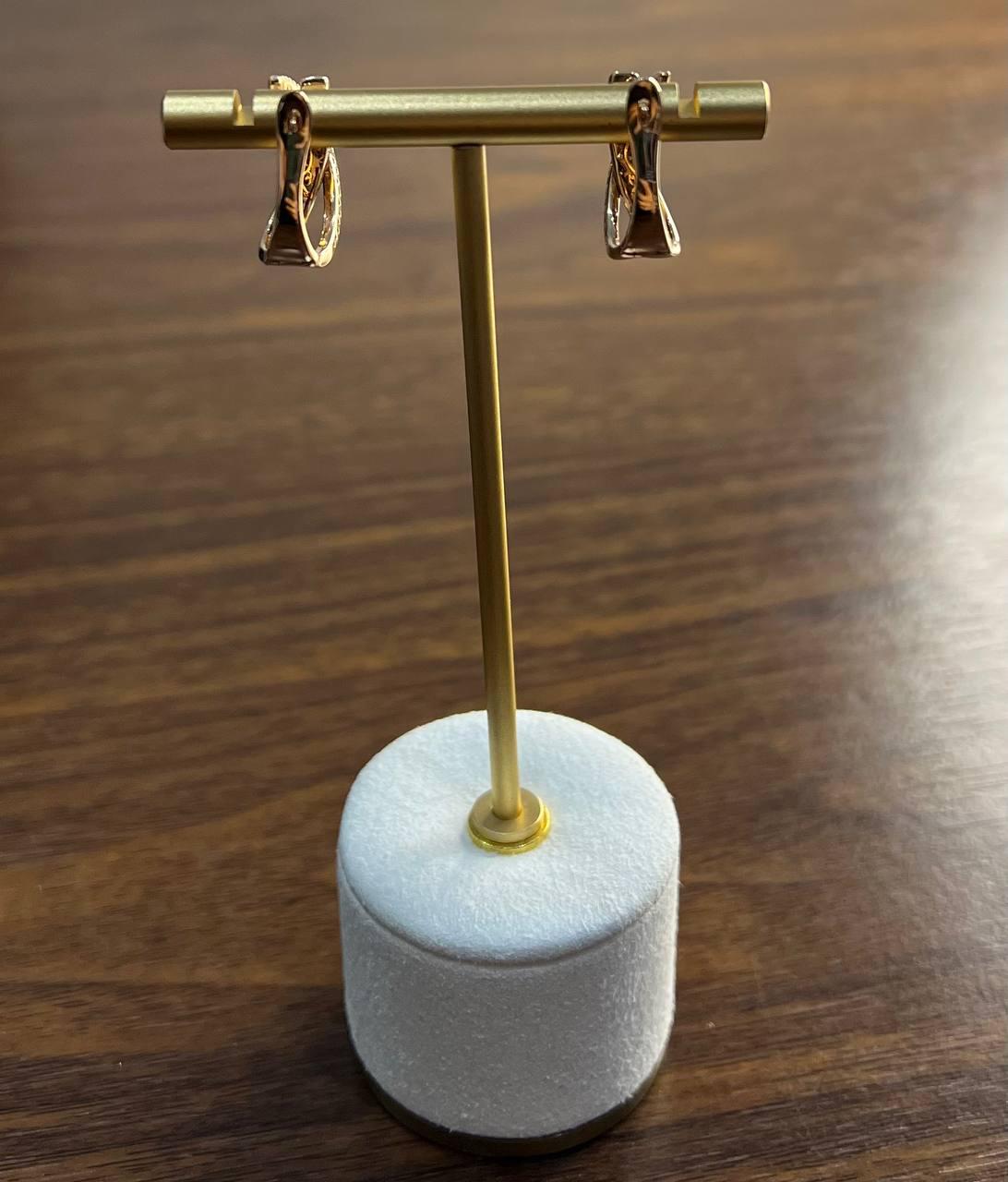 Intertwined Pave-Set White Champagne Diamonds 14K Rose Gold Criss Cross Earrings