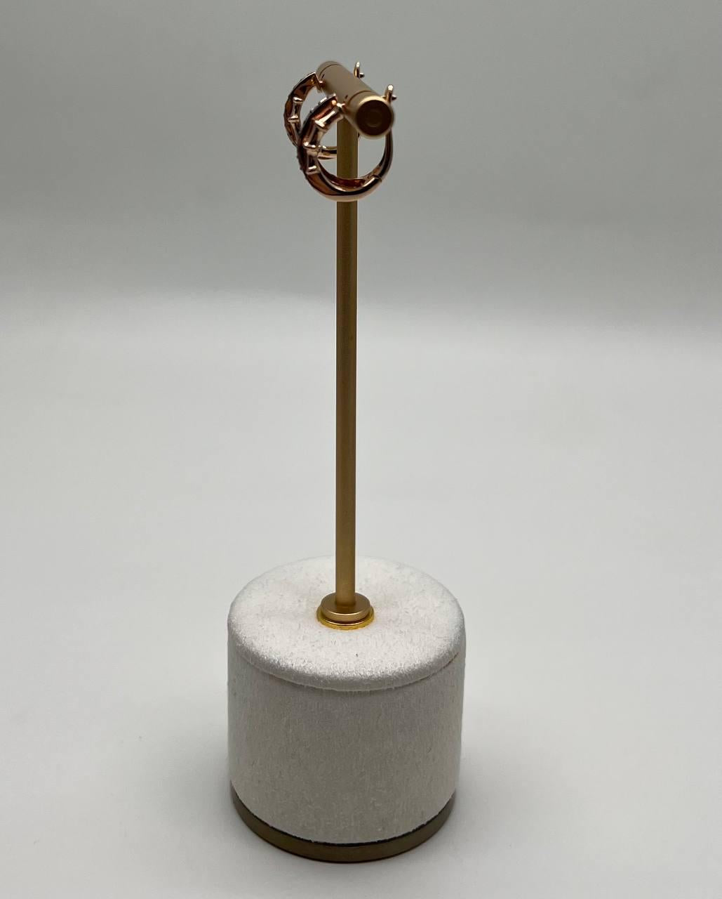 Intertwined Pave-Set Champagne Champagne Diamonds 14K Rose Gold Huggie Earrings