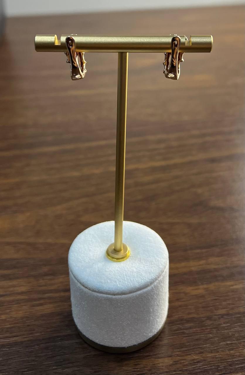 Intertwined Pave-Set Champagne Champagne Diamonds 14K Rose Gold Huggie Earrings