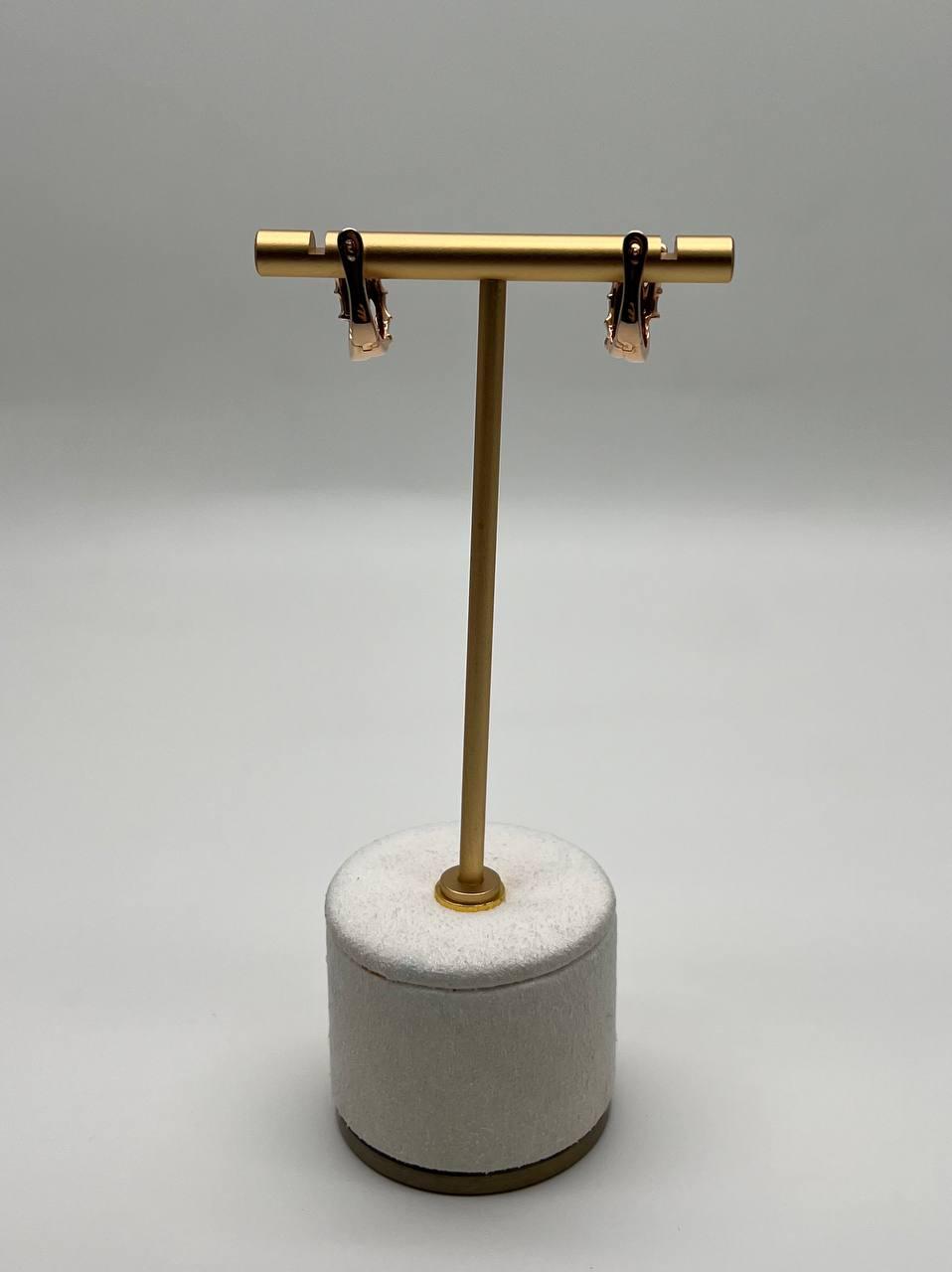 Intertwined Pave-Set Champagne Champagne Diamonds 14K Rose Gold Huggie Earrings