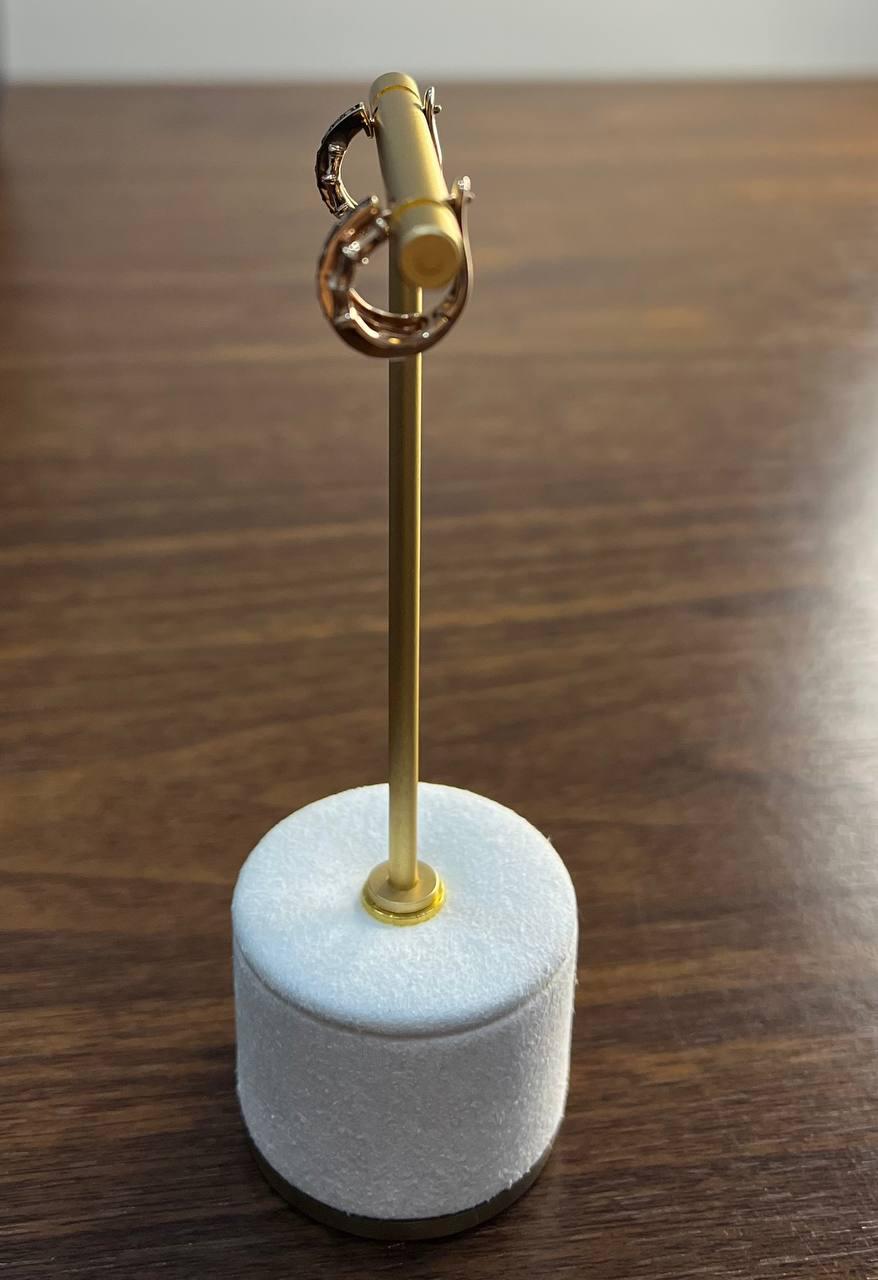 Intertwined Pave-Set Champagne Champagne Diamonds 14K Rose Gold Huggie Earrings