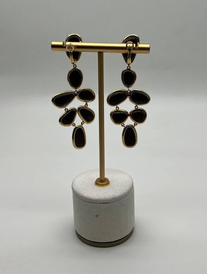 Multi Fancy Shape White Blue Boulder Opals Diamond Halo 18K Gold Drop Earrings