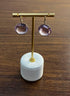 Violet Pink Amethyst Diamonds Halo Set 14K Yellow Gold Drop Unique Earrings
