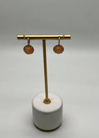 Peach Orange Moonstone Diamonds Halo 14K Yellow Gold Drop Earrings