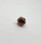 Oval Shape Brown Smoky Quartz White Diamond Halo Set Gemstone Floral Gold Ring