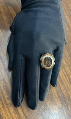 Oval Shape Brown Smoky Quartz White Diamond Halo Set Gemstone Floral Gold Ring