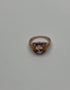 Cushion Light Peach Pink Morganite Orange Opals Diamonds 14KRose Gold Band Ring