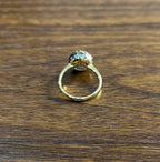 Sphere Diamond Cluster Champagne Color 14K Yellow Gold Statement Fashion Ring