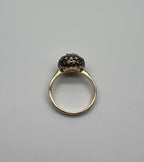 Sphere Diamond Cluster Champagne Color 14K Yellow Gold Statement Fashion Ring