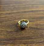 Sphere Diamond Cluster Champagne Color 14K Yellow Gold Statement Fashion Ring