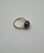 Sphere Diamond Cluster Champagne Color 14K Yellow Gold Statement Fashion Ring