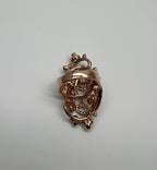 Gold Flower Design Looped White Brown Diamonds Statement Floral Design Full Ring