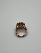 Oval Green Amethyst Prasiolite Halo White Diamonds Halo Gold Statement Ring