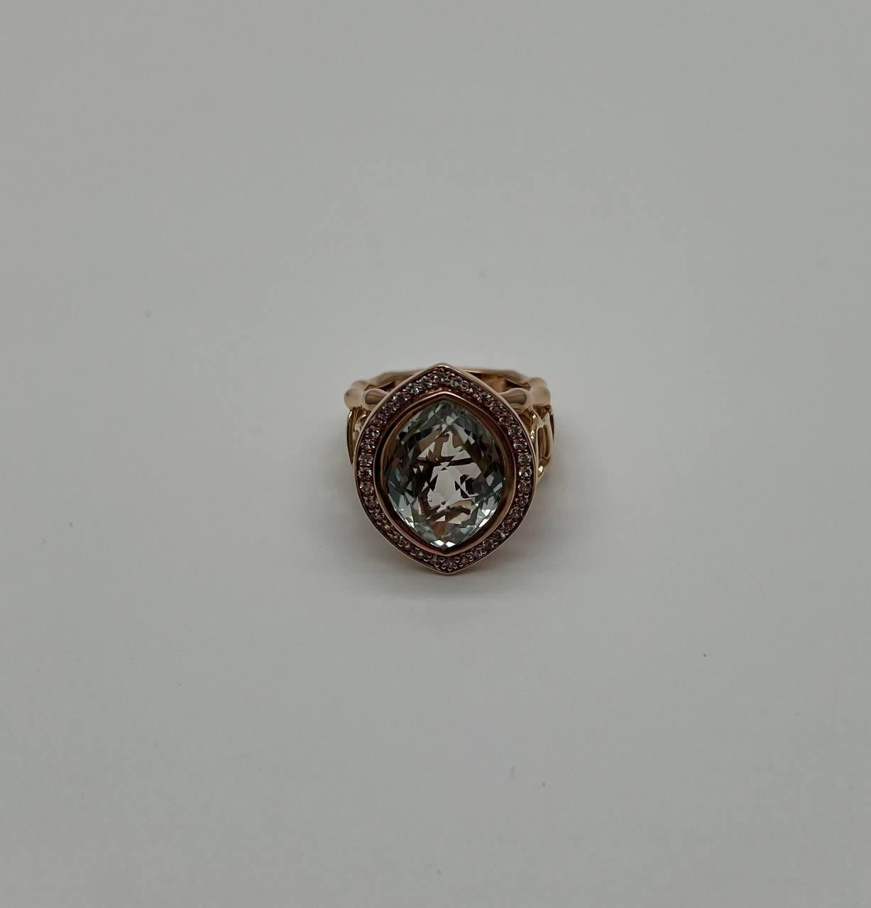 Oval Green Amethyst Prasiolite Halo White Diamonds Halo Gold Statement Ring