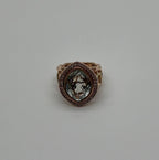 Oval Green Amethyst Prasiolite Halo White Diamonds Halo Gold Statement Ring