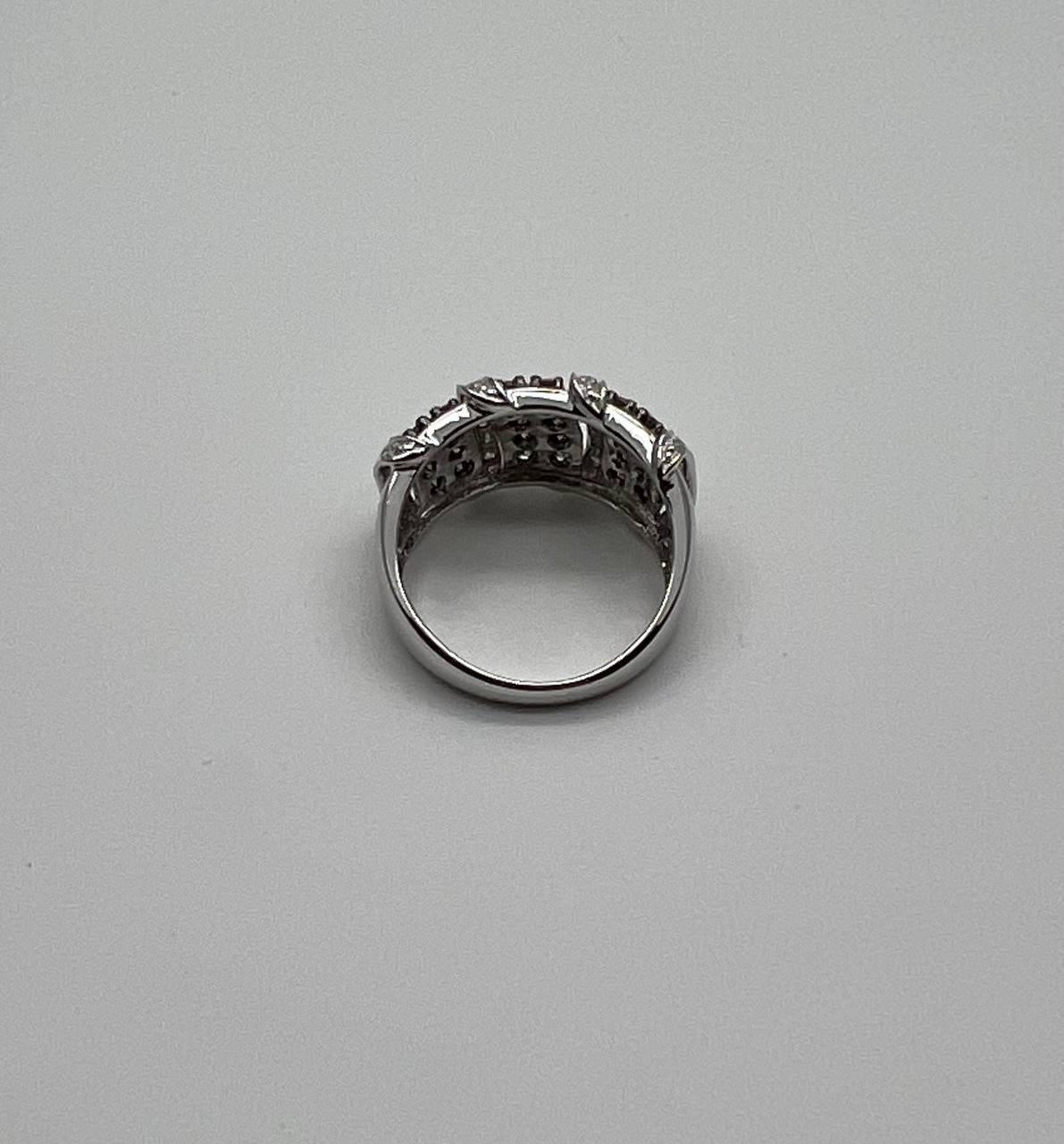 white dark brown champagne diamonds pave 18k white gold band statement ring