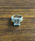 Rectangular Step Cut Blue Topaz White Diamonds 14K White Gold Statement Ring