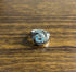 Round Cut Blue Topaz White Brown Diamonds Pave Milgrain 14K White Gold Ring